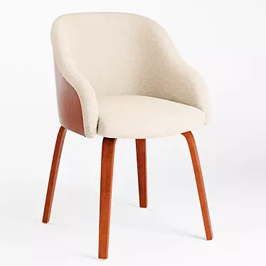 Stylish Mid-Century Bacci Chair 3D model image 1 