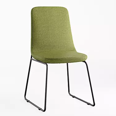 Sleek Metal Dining Chairs 3D model image 1 