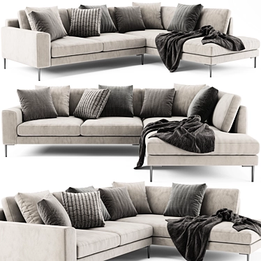West Elm Harper Terminal Chaise: Sleek and Sophisticated Seating Solution 3D model image 1 