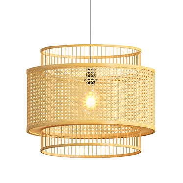 Bamboo Yen Pendant Light - 50cm Diameter 3D model image 1 