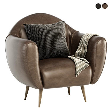 Elegant Leather Lounge Chair 3D model image 1 