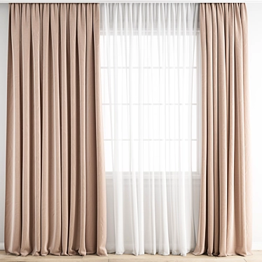 Polygonal Curtain Model: 3ds Max & Obj Archive 3D model image 1 