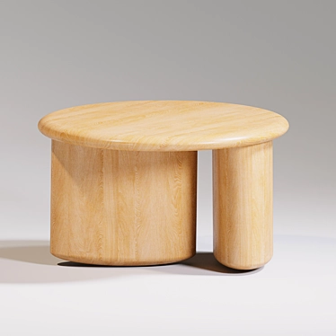 Solid Oak Coffee Table 3D model image 1 