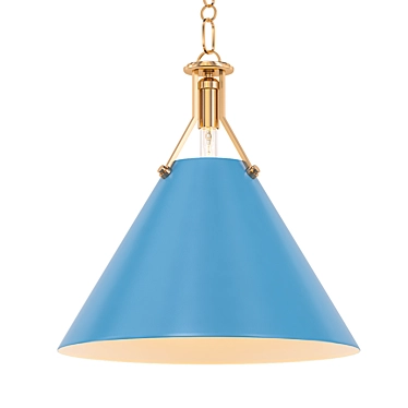 Elegantly Painted Cone Pendant 3D model image 1 