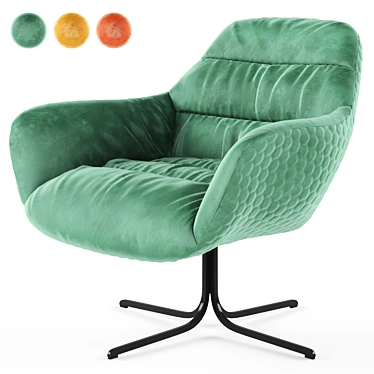 KARE Bristol Velvet Armchair - Swivel Design 3D model image 1 