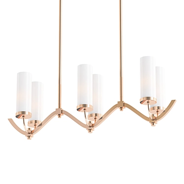 Elegant Rose Gold Chandelier 3D model image 1 