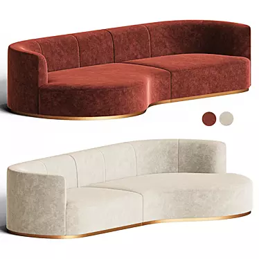 Chloe Curved Sofa: Elegant and Versatile Seating 3D model image 1 