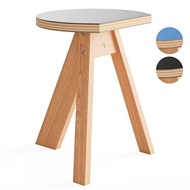 Sleek Kobo Side Stool: Functional Space Saver 3D model image 1 