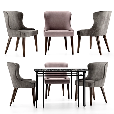 Elegant Origins Chair & Minimalist Mhliving Table 3D model image 1 