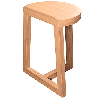 Rustic Wood Stool: Elegant & Versatile 3D model image 1 