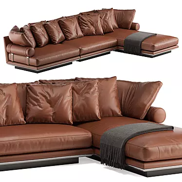 B&B Italia Noonu L: Luxurious Leather Sofa 3D model image 1 