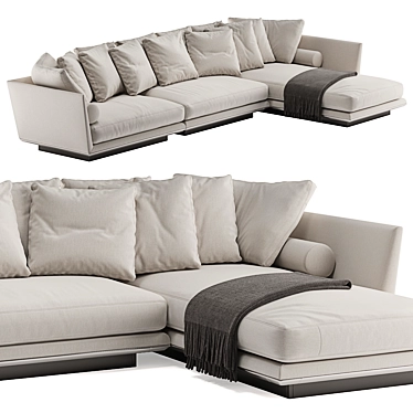 Elegant B&B Italia Noonu L Sofa 3D model image 1 