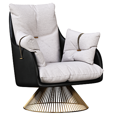 Sleek Gloss Accent Chair 3D model image 1 