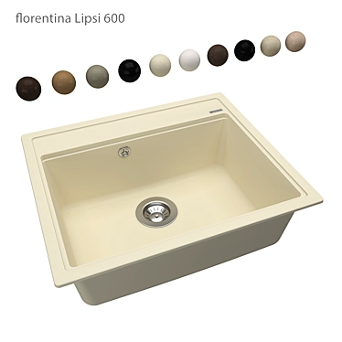 Florentina Lipsi 600 OM: Elegant and Practical Compact Kitchen Sink 3D model image 1 