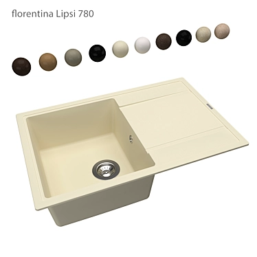 Florentina Lipsi 780 OM: Classic Design Kitchen Sink 3D model image 1 