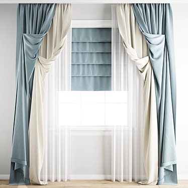 Polygonal Curtain Model 3D model image 1 