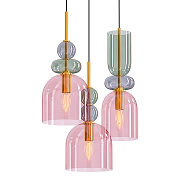 Whit Pendant Lamp: Vibrant Multi-Colored Design 3D model image 1 