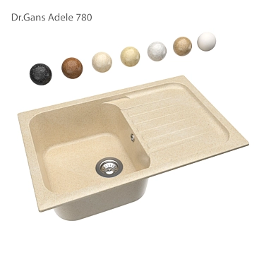 Elegant Classic Kitchen Sink in Multiple Colors 3D model image 1 