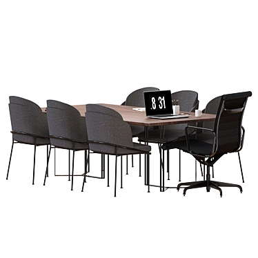 Modern 2-Piece Conference Table 3D model image 1 