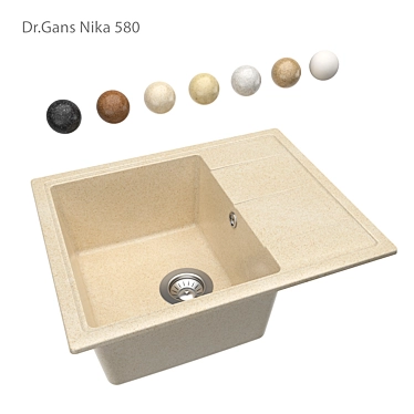 Classic Winged Kitchen Sink - Dr. Gans Nika 580 OM 3D model image 1 