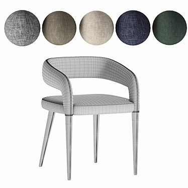 Elegant Gray Lisette Dining Chair 3D model image 1 