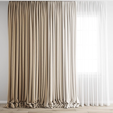 Poly Curtain 3D Model Kit 3D model image 1 