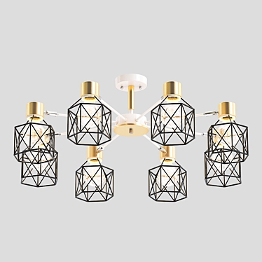 Elegant Bronze Pendant Chandelier 3D model image 1 