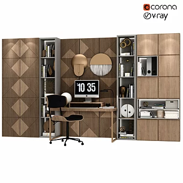 ErgoMax Office Furniture Set 3D model image 1 