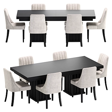 Sleek Modern Table Set 3D model image 1 