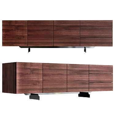 Pandora Oakwood Sideboard 3D model image 1 