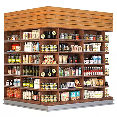 Supermarket Showcase: Preserving Jars & Groceries 3D model image 1 