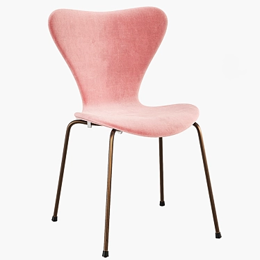 Modern Pink, Blue & Grey Fritz Hansen Series 7 Chair 3D model image 1 