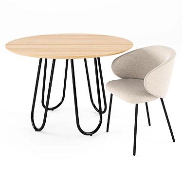 Modern Connubia STULLE Table with TUKA Dining Chair 3D model image 1 