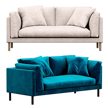 Luxury Munich Velvet Sofa 3D model image 1 