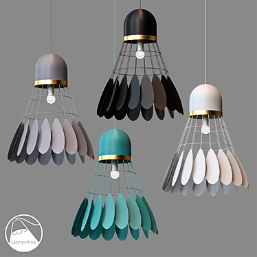 Elegant Shuttlecock Pendant Light 3D model image 1 