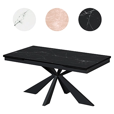 Alezio 160 Dining Table: Modern Style, Multiple Textures, Elegant Design 3D model image 1 
