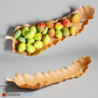 Dugan Mango Papaya Wooden Centerpiece 3D model image 1 