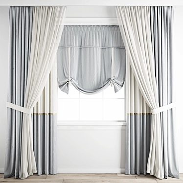 Premium Polygon Curtain Model 3D model image 1 