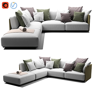 Outdoor Comfort: Flexform Eddy Sofa 3D model image 1 