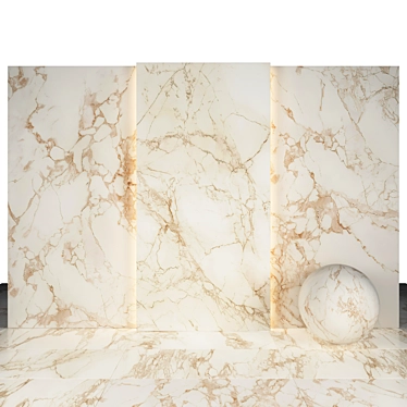 Silky Calacatta Marble: Elegant, Glossy Slabs & Tiles 3D model image 1 