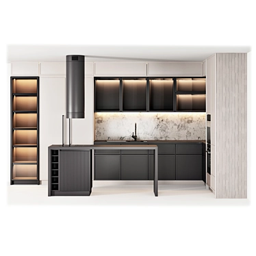 Modern Kitchen Cabinet: 480cm x 240cm 3D model image 1 