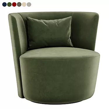 Stylish Emily Armchair: 6 Colors, Multiple Materials 3D model image 1 