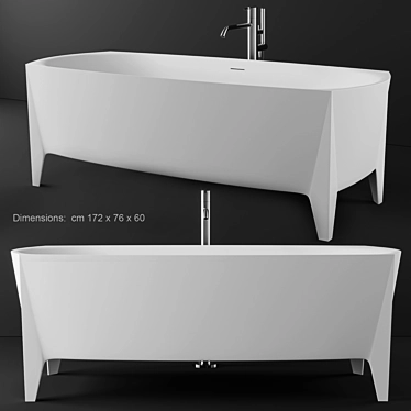 EDONIA Solid Surface Bathtub 3D model image 1 