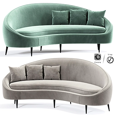 Curved Ether Peddler Sofa 3D model image 1 