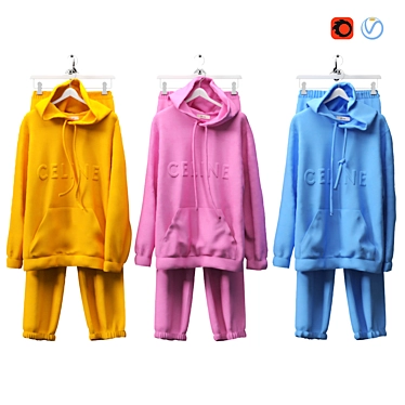 Sporty Tracksuit Set: Stylish and Comfortable 3D model image 1 