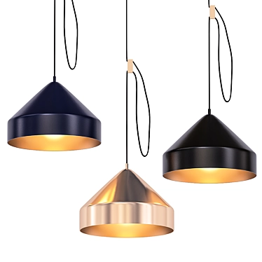 Sleek Brass Lloop Lamp 3D model image 1 