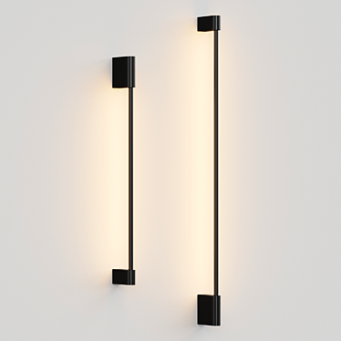 Sleek Metal LED Wall Lamp 3D model image 1 