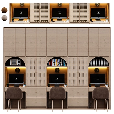 Modern Office Furniture Set 3D model image 1 