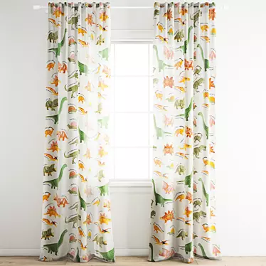 Kids Room H&M Curtain: High-Quality 3D Model 3D model image 1 