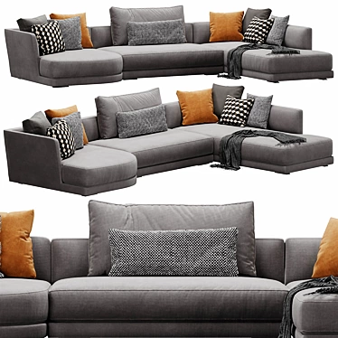 Lyndon Sectional: Modern and Versatile Sofa 3D model image 1 